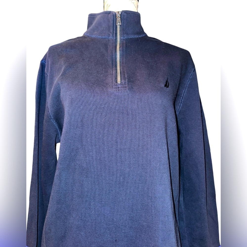 Nautica Navy blue quarter zip pull over